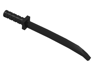 Weapon Sword / Katana / Shamshir with Uncapped Pommel [Square Guard] in Black