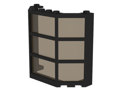 Window Bay 3 x 8 x 6 with Trans-Brown Glass in Black