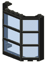 Window Bay 3 x 8 x 6 with Trans-Light Blue Glass in Black