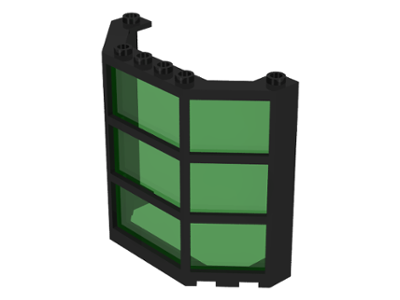 Window Bay 3 x 8 x 6 with Trans-Green Glass in Black