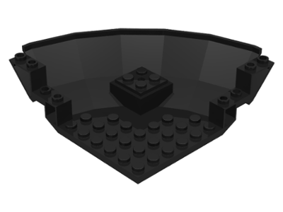 Panel 10 x 10 x 2 2/3 Quarter Saucer Base in Black
