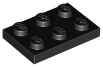 Plate 2 x 3 in Black