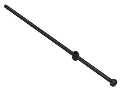 Bar 16L with Open Stud, Towball, and Slit [aka Windsurfer Mast] in Black