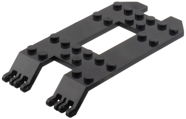 Vehicle Base, Trailer 6 x 12 x 1 1/3 in Black