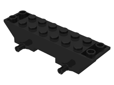 Vehicle Base 2 x 8 x 1 1/3, Inverted Slope Double in Black