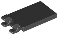 Tile Special 2 x 3 with 2 Clips [Angled Clips] in Black