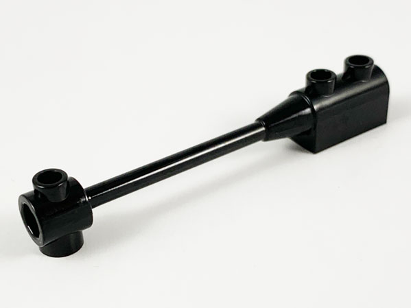 Bar 1 x 8 with Brick 1 x 2 Curved Top End (Original, No Axle Holder) in Black
