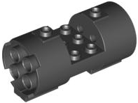 Cylinder 3 x 6 x 2 2/3 Horizontal Hollow Studs in Black