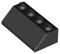 Brick Sloped 45° 2 x 4 in Black