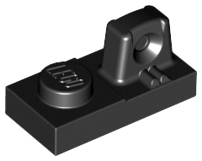 Hinge Plate 1 x 2 Locking with 1 Finger On Top in Black