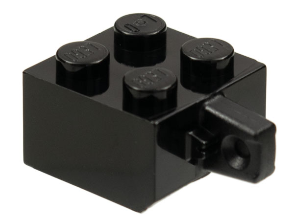 Hinge Brick 2 x 2 Locking with 1 Finger Vertical [No Axle Hole] in Black
