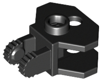 Hinge 1 x 2 Locking with 2 Fingers and Towball Socket, 9 Teeth in Black