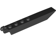 Hinge Plate 1 x 8 Locking with Angled Side Extensions, Rounded Plate Underside, 9 Teeth in Black