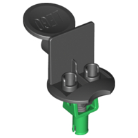 Sports Soccer Minifig Stand with Spring and Green Pin [Complete Assembly] in Black