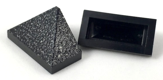 Brick Sloped 45° 2 x 1 Triple with Hollow Underside in Black