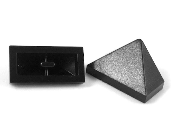 Brick Sloped 45° 2 x 1 Triple with Ovoid Bottom Pin in Black
