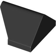 Brick Sloped 45° 2 x 1 Double / Inverted with Hollow Bottom in Black