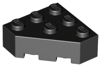 Brick Wedged 3 x 3 Cut Corner in Black