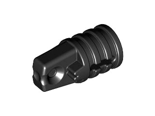 Hinge Cylinder 1 x 2 Locking with 1 Finger and Axle Hole On Ends in Black