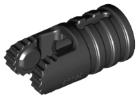 Hinge Cylinder 1 x 2 Locking with 2 Click Fingers and Axle Hole, 9 Teeth in Black