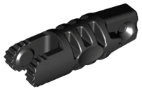 Hinge Cylinder 1 x 3 Locking with 1 Finger and 2 Fingers On Ends, without Hole, 9 Teeth in Black