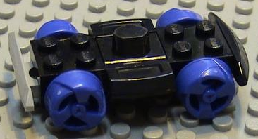 Vehicle Base 4 x 6 Racer Base with Violet Wheels in Black
