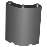 Panel 4 x 4 x 6 Quarter Cylinder in Black