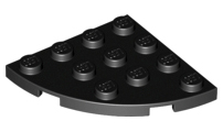 Plate Round Corner 4 x 4 in Black