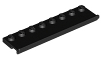 Plate Special 2 x 8 with Door Rail in Black