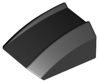 Brick Curved 2 x 2 with Lip, No Studs in Black