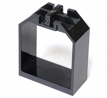 Container / Box, Open Ended 2 x 4 x 4 with 1 Hinge Finger Each End in Black