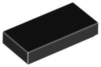 Tile 1 x 2 with Groove in Black
