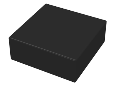 Tile 1 x 1 without Groove in Black