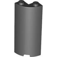Cylinder Quarter 2 x 2 x 5 (Wall) in Black