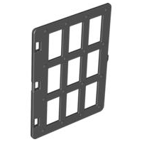 Duplo Door 1 x 4 x 4 with Nine Panes in Black