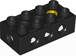 Duplo Toolo Brick 2 x 4 with Holes on Sides and Top and 1 Screw in Top in Black