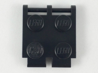 Scala, Plate Special 2 x 2 with End Bar and End Clips (Human Bracelet Segment) in Black