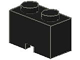 Brick Special 1 x 2 with Cable Holding Square Cutout in Black