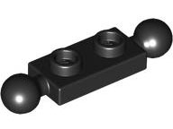 Plate Special 1 x 2 with 2 End Towballs in Black