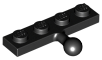 Plate Special 1 x 4 with Towball in Black