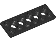 Technic Plate 2 x 6 [5 Holes] in Black