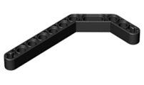 Technic Beam 1 x 11.5 Double Bent Thick in Black