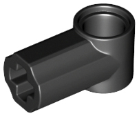 Technic Axle and Pin Connector Angled #1 in Black