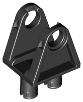 Technic Steering Arm with 2 Pins in Black