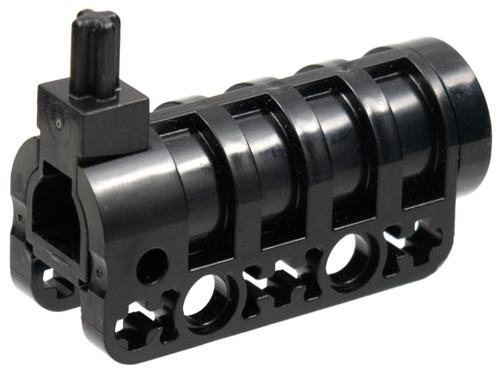 Launcher, Technic Competition Cannon, Round Bottom with Same Color Ends in Black