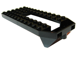 Vehicle Base, Train 6 x 14 with Inverted Sloped Front in Black