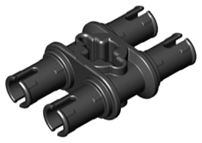 Technic Pin Double with Axle Hole in Black