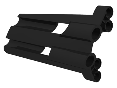Technic Panel Fairing # 3 Large Long, Large Holes, Side A in Black