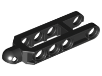 Technic Steering Arm 6.5 x 2 with Towball Socket Rounded, Chamfered in Black