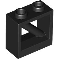 Fence 1 x 2 x 1 2/3 with 45° Diagonal Bar in Black